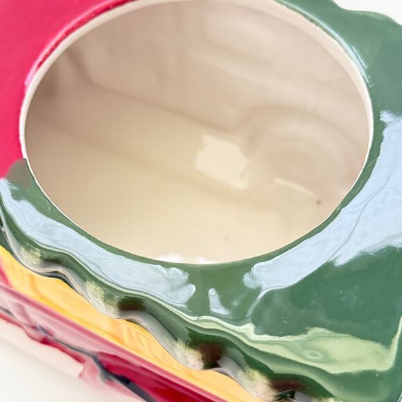 Christmas Red Pickup Truck With Christmas Tree In Back Cookie Jar New 10x8x6 - Picture 8 of 10